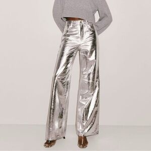 Silver Metallic Women's Pants